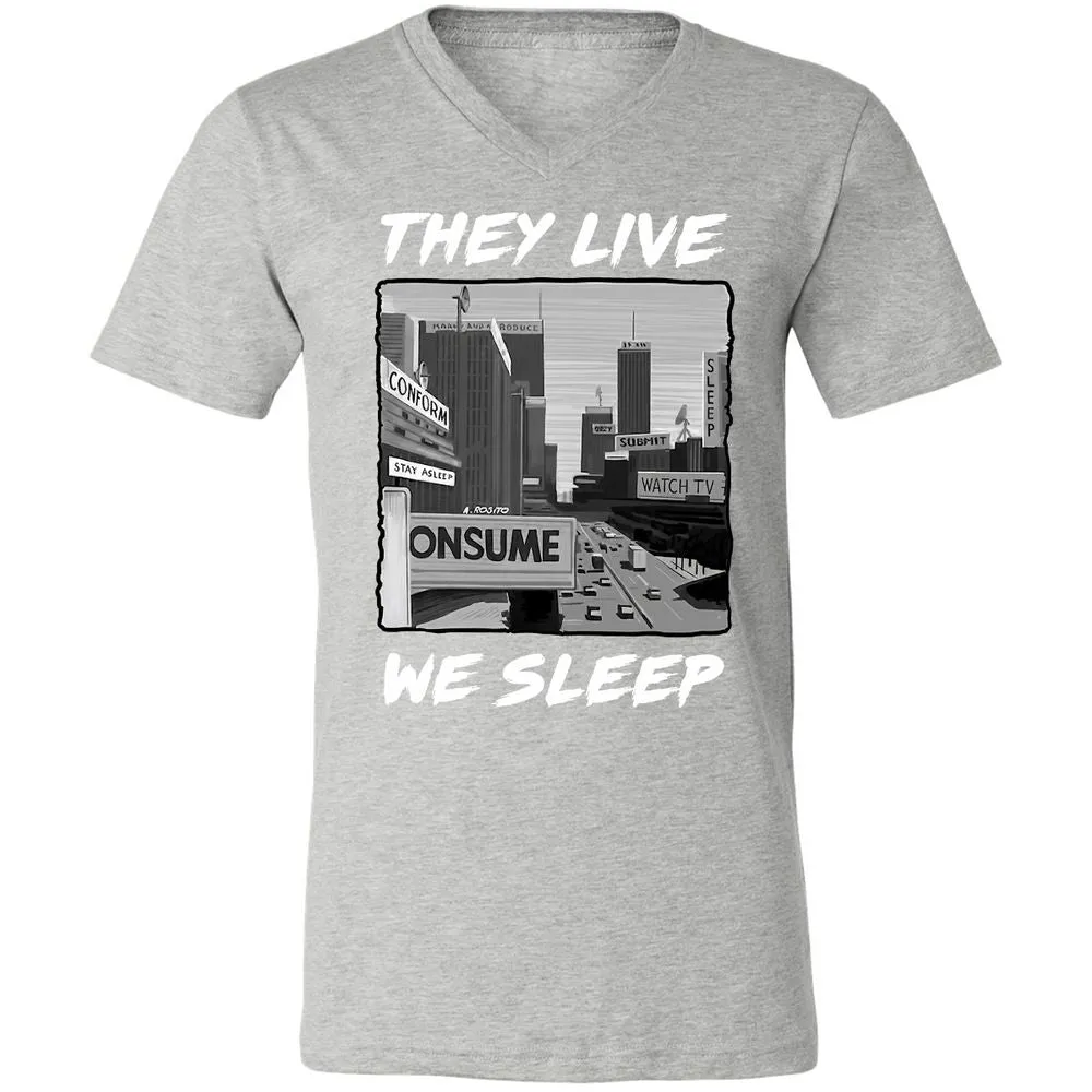 Unisex V-Neck T-Shirt - BELRJUTB - Athletic Heather - 7