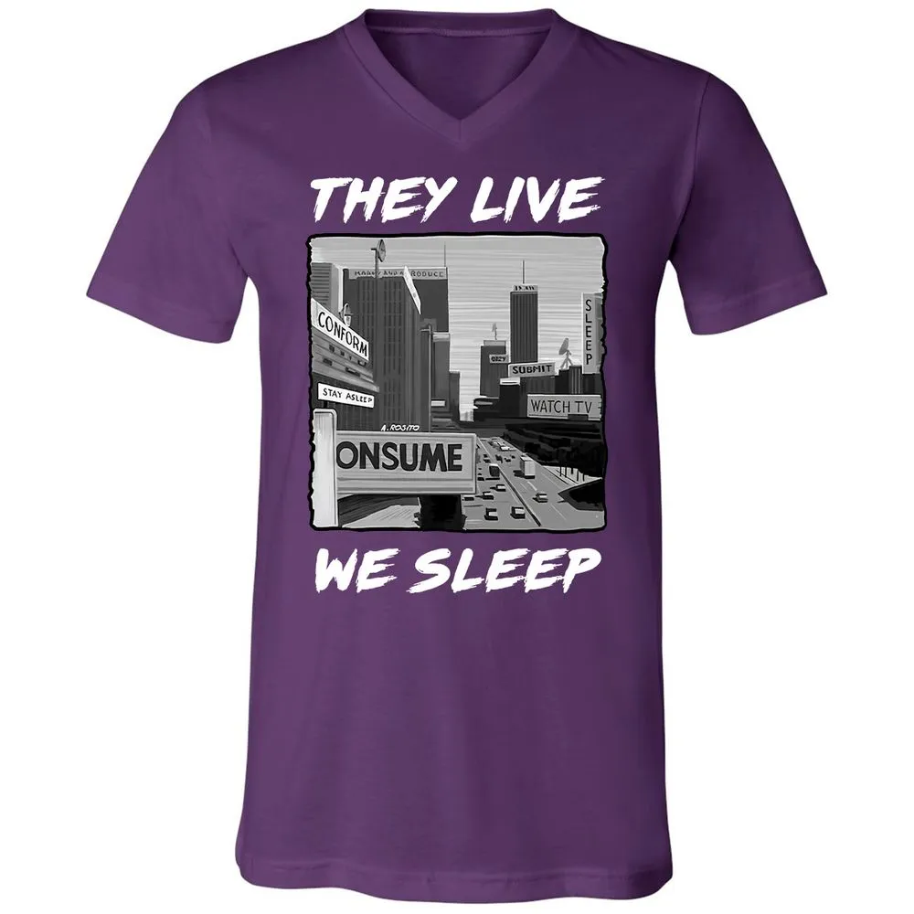 Unisex V-Neck T-Shirt - BELRJUTB - Team Purple - 9