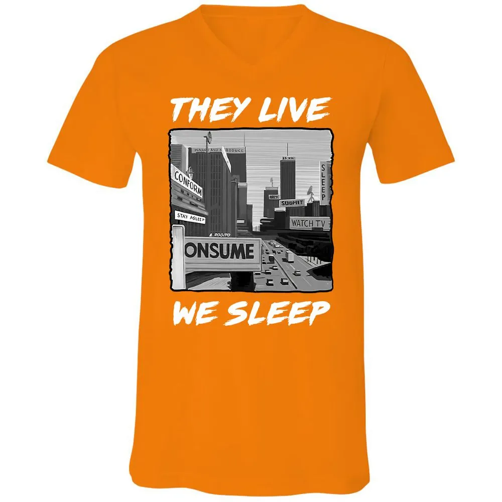 Unisex V-Neck T-Shirt - BELRJUTB - Orange - 11