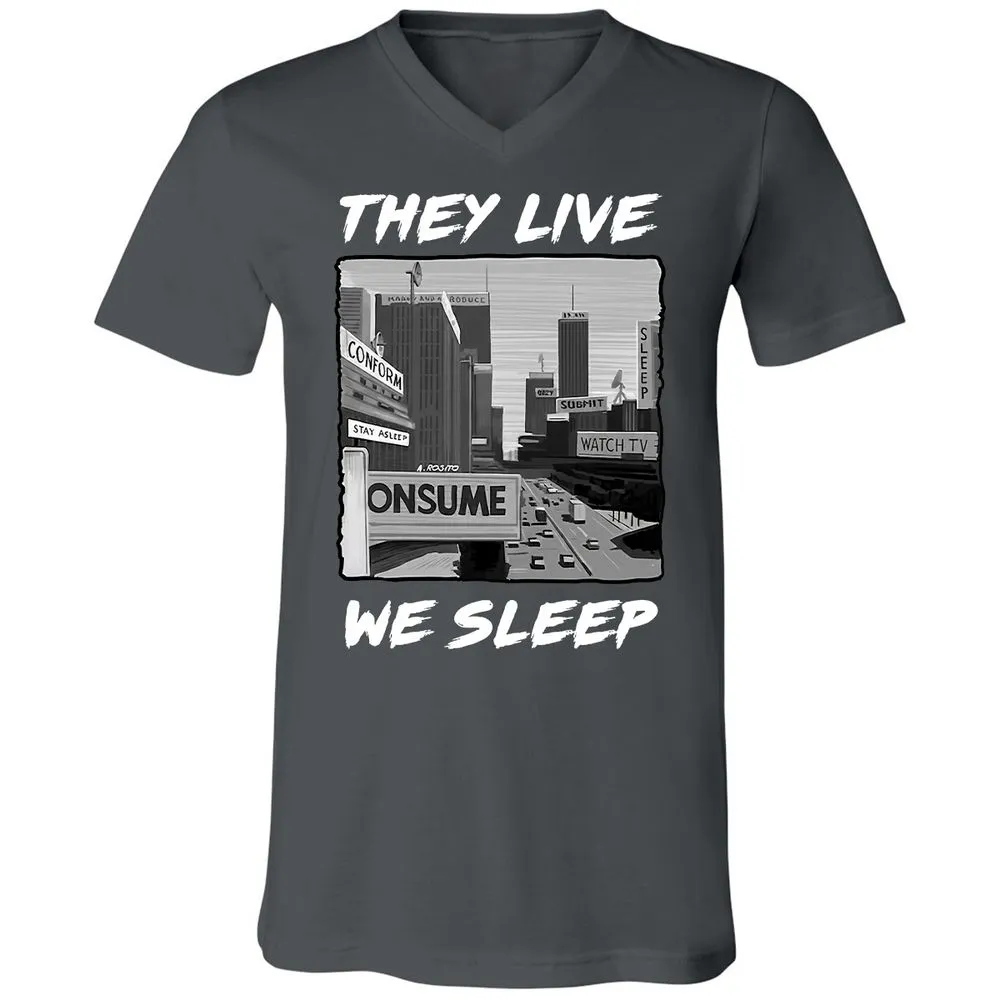 Unisex V-Neck T-Shirt - BELRJUTB - Asphalt - 12