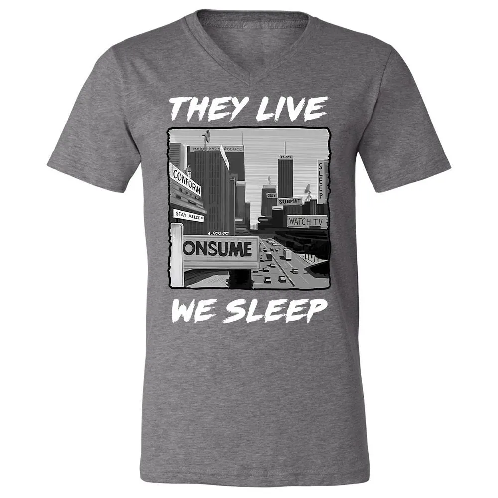 Unisex V-Neck T-Shirt - BELRJUTB - Deep Heather - 13
