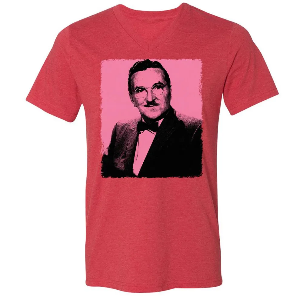 Unisex V-Neck T-Shirt - GUVVTRJ3 - Heather Red - 16