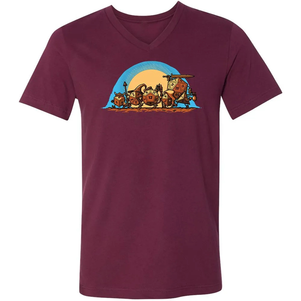 Unisex V-Neck T-Shirt - UDAEVBYL - Maroon - 6
