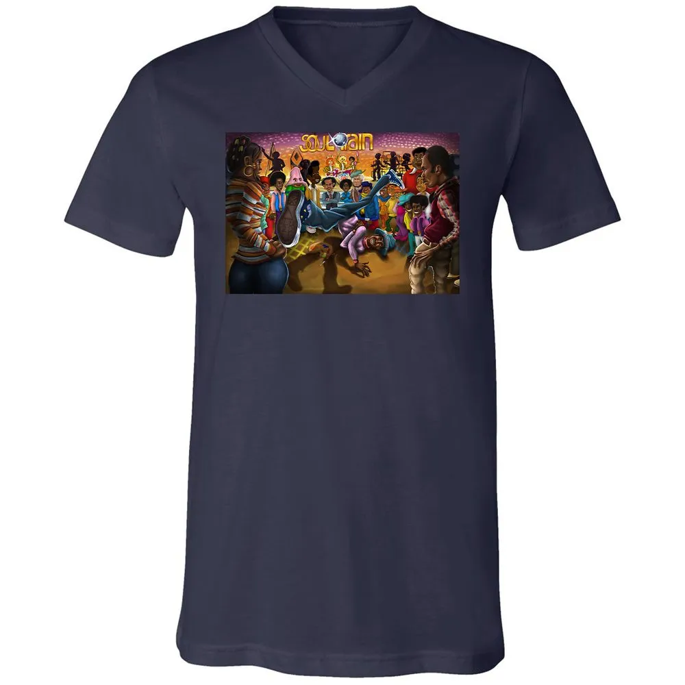 Unisex V-Neck T-Shirt - F7JFF4ZY - Navy - 2