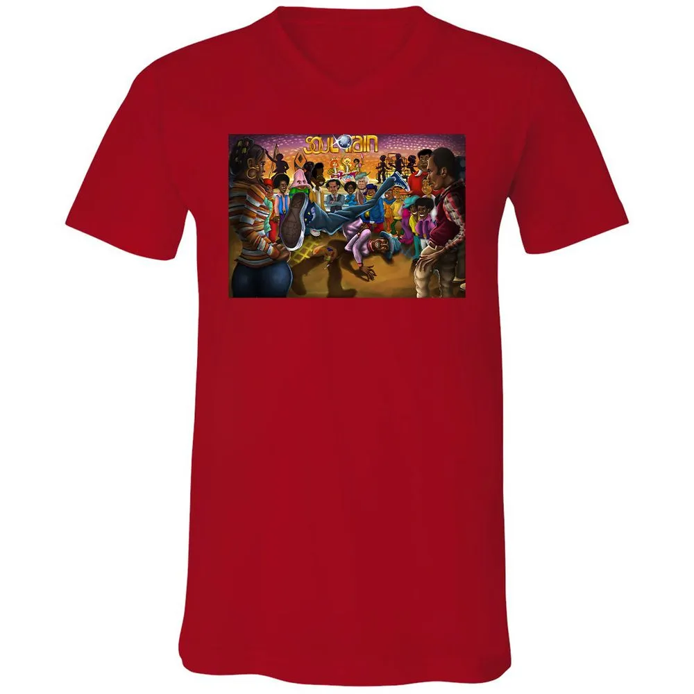 Unisex V-Neck T-Shirt - F7JFF4ZY - Red - 3