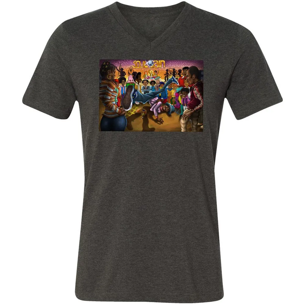 Unisex V-Neck T-Shirt - F7JFF4ZY - Dark Grey Heather - 8