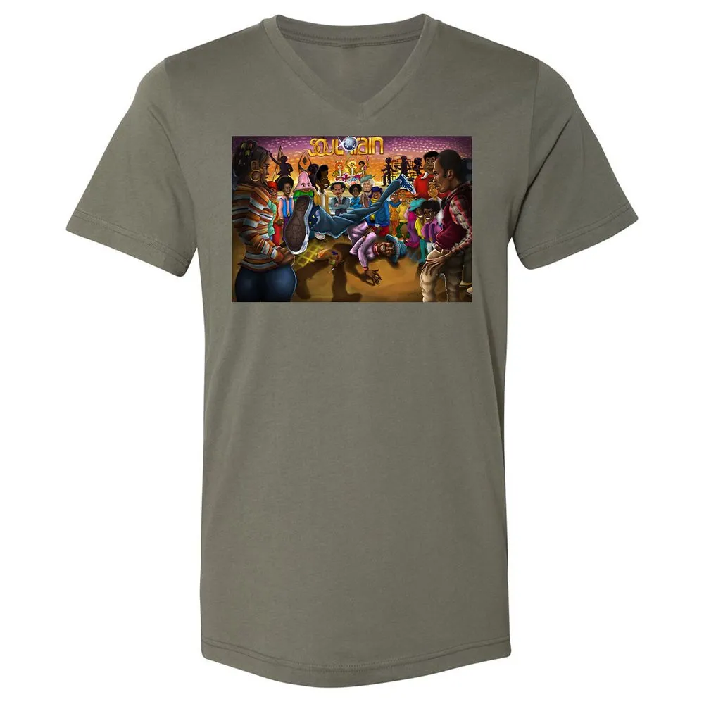 Unisex V-Neck T-Shirt - F7JFF4ZY - Military Green - 10