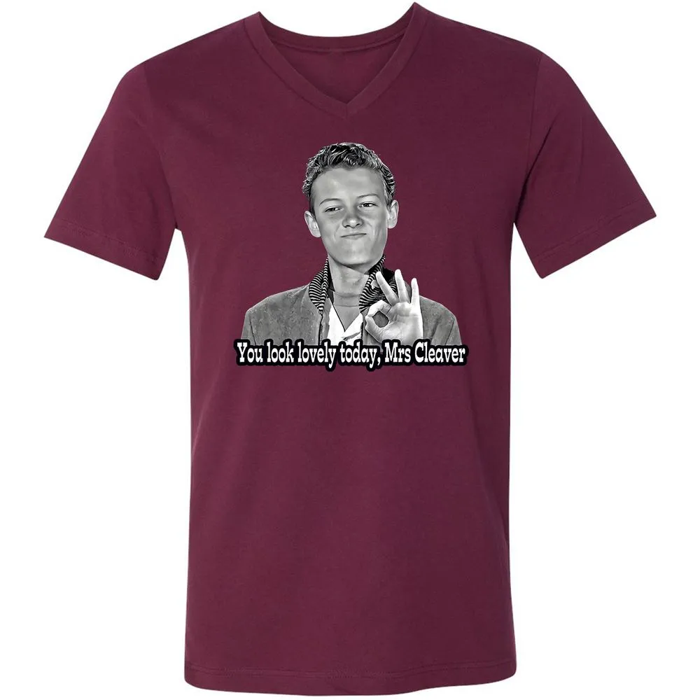 Unisex V-Neck T-Shirt - 7UPFK19S - Maroon - 6