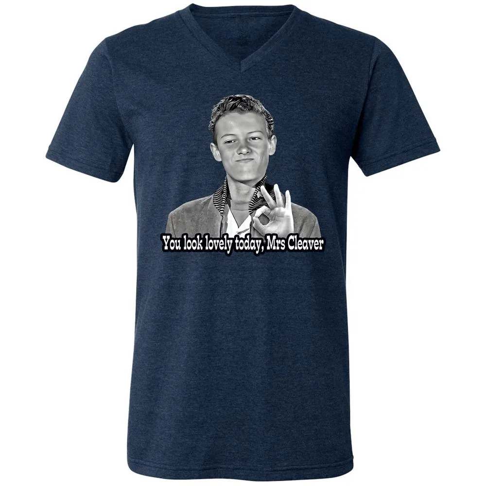 Unisex V-Neck T-Shirt - 7UPFK19S - Heather Navy - 15