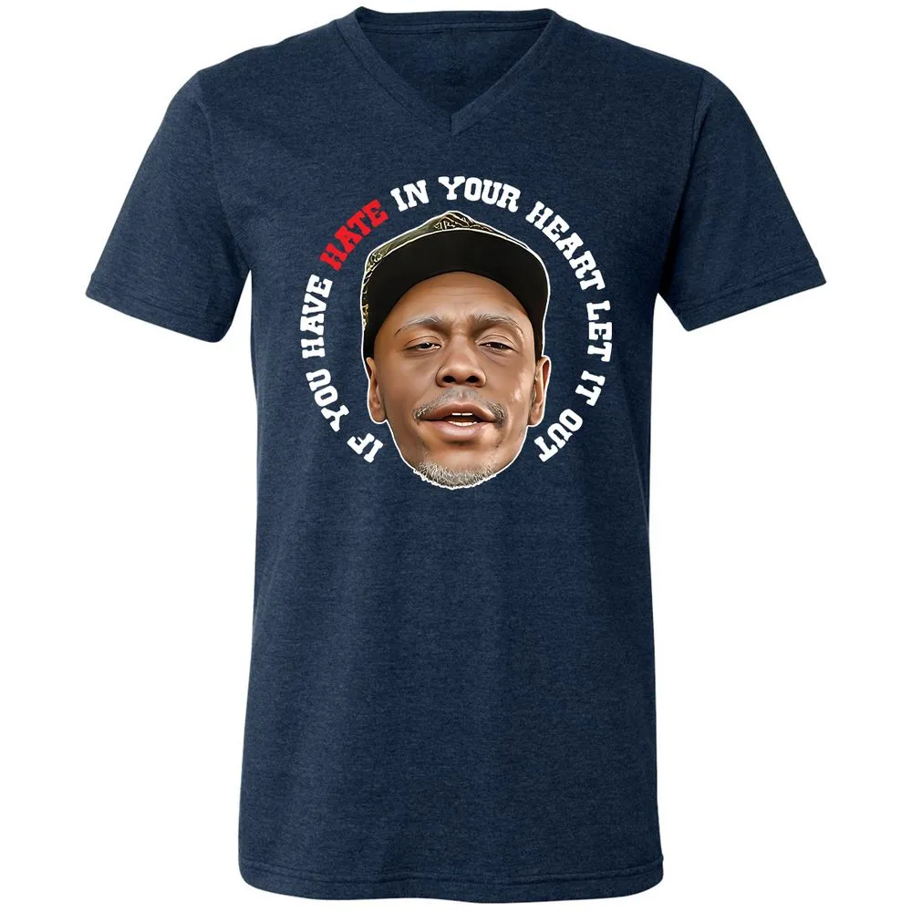 Unisex V-Neck T-Shirt - ZHDQHDM7 - Heather Navy - 15