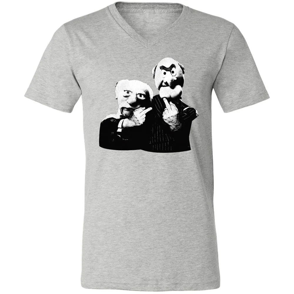 Statler and Waldorf Middle Finger - Athletic Heather - 7