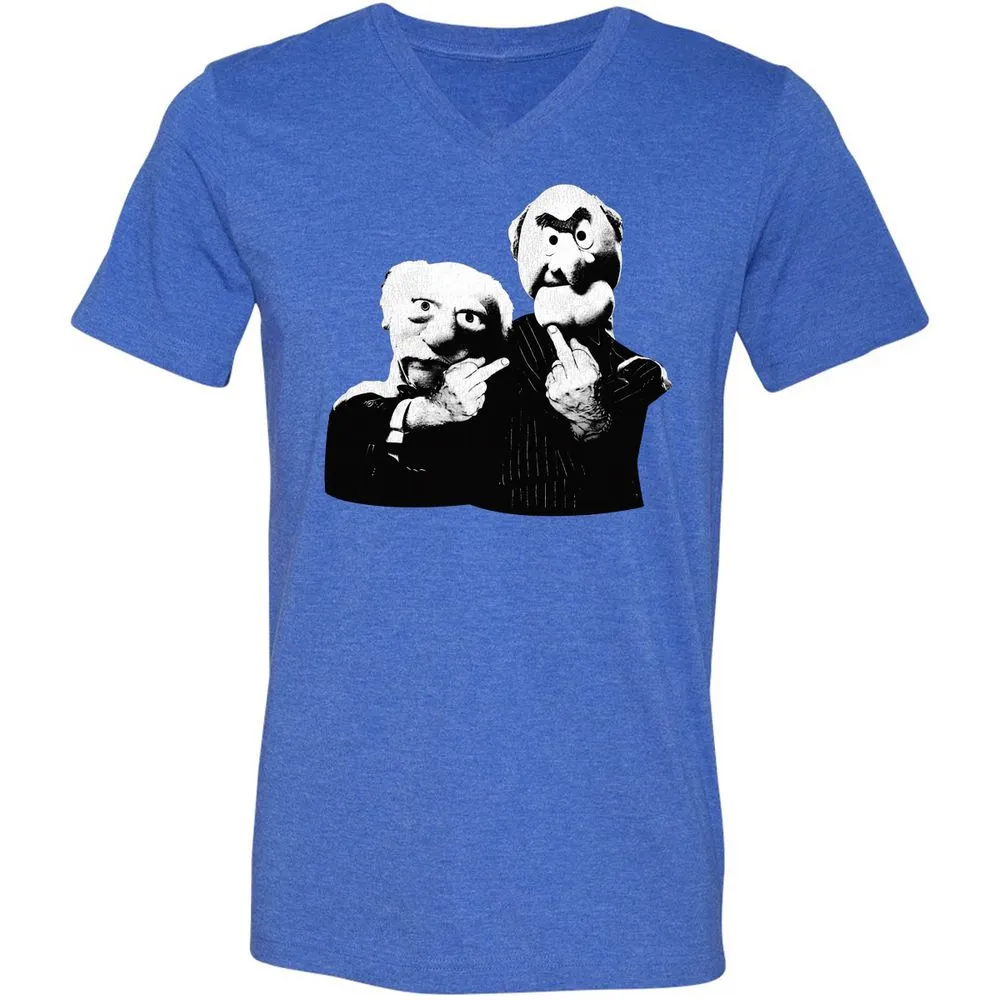 Statler and Waldorf Middle Finger - Heather True Royal - 14