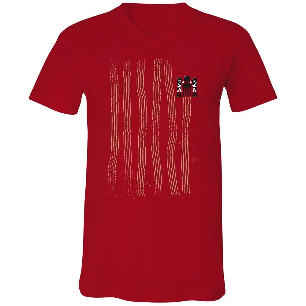 Unisex V-Neck T-Shirt - C5UD6S76 - Red - 3