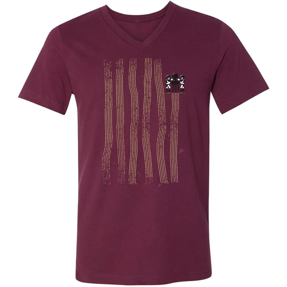 Unisex V-Neck T-Shirt - C5UD6S76 - Maroon - 6