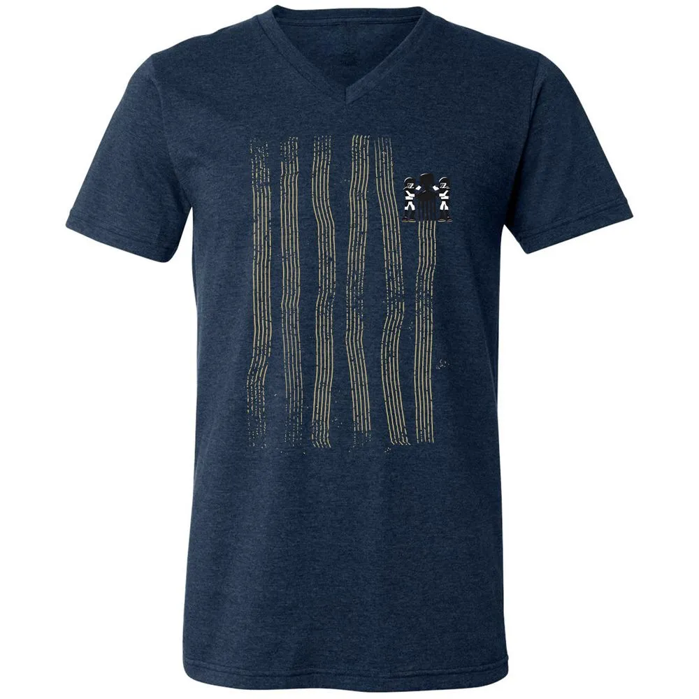 Unisex V-Neck T-Shirt - C5UD6S76 - Heather Navy - 15