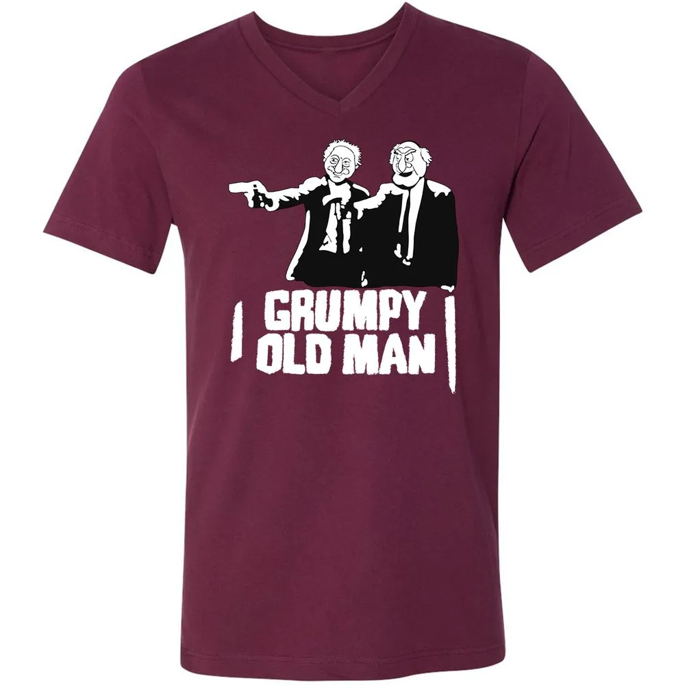 Unisex V-Neck T-Shirt - JQ1H69BQ - Maroon - 6
