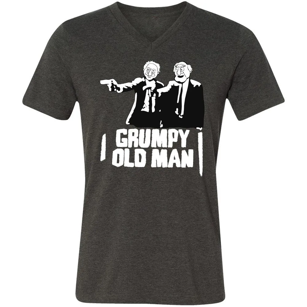 Unisex V-Neck T-Shirt - JQ1H69BQ - Dark Grey Heather - 8