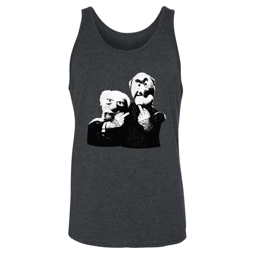 Statler and Waldorf Middle Finger - Dark Grey Heather - 6