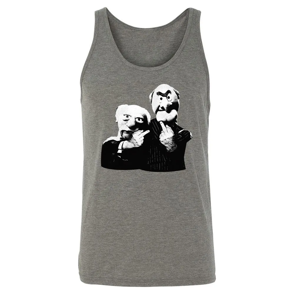 Statler and Waldorf Middle Finger - Grey Triblend - 8