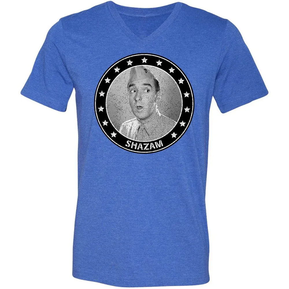 Unisex V-Neck T-Shirt - 18U9PHL7 - Heather True Royal - 14