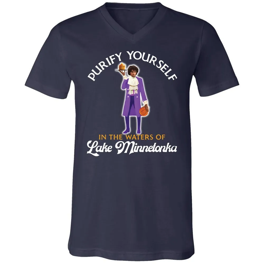 Unisex V-Neck T-Shirt - FKU89SMD - Navy - 2