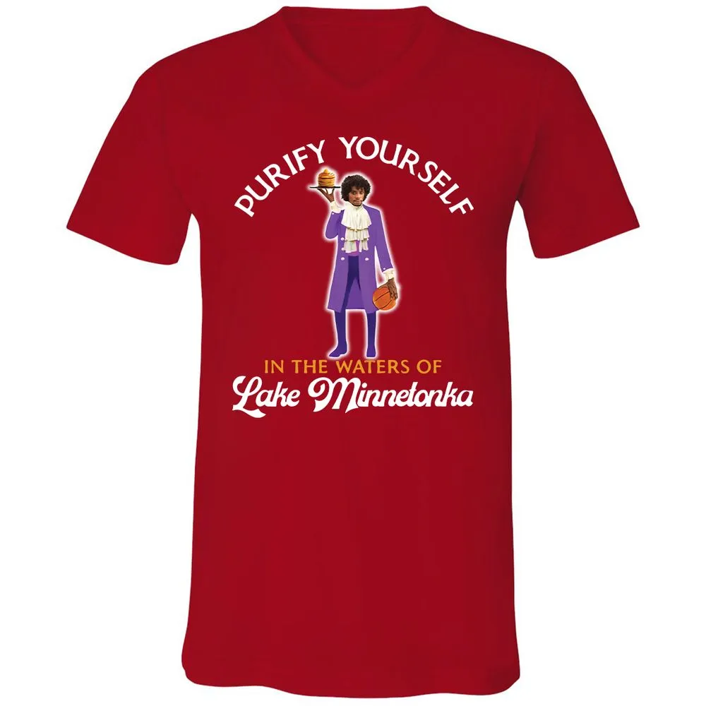 Unisex V-Neck T-Shirt - FKU89SMD - Red - 3