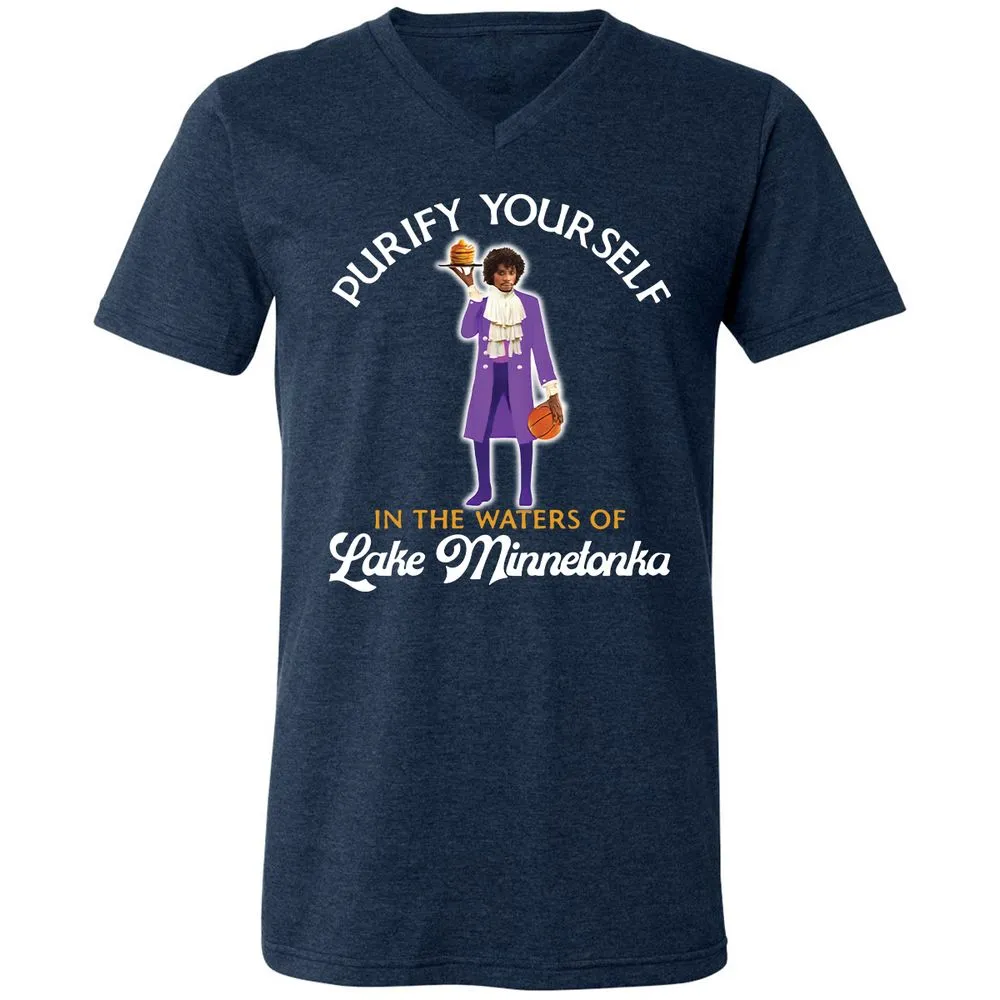 Unisex V-Neck T-Shirt - FKU89SMD - Heather Navy - 15