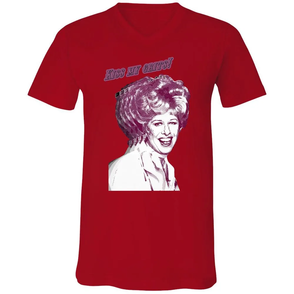 Unisex V-Neck T-Shirt - 4VBJBC7T - Red - 3