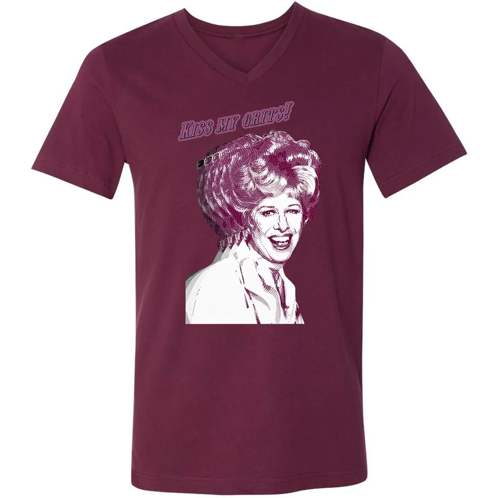 Unisex V-Neck T-Shirt - 4VBJBC7T - Maroon - 6