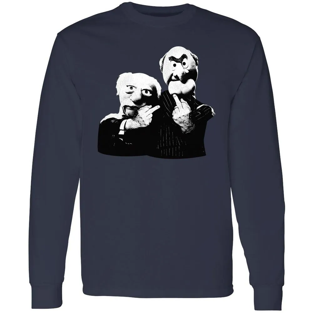 Statler and Waldorf Middle Finger - Navy - 2