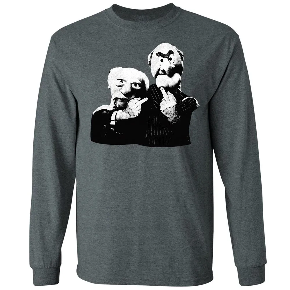 Statler and Waldorf Middle Finger - Dark Heather - 15