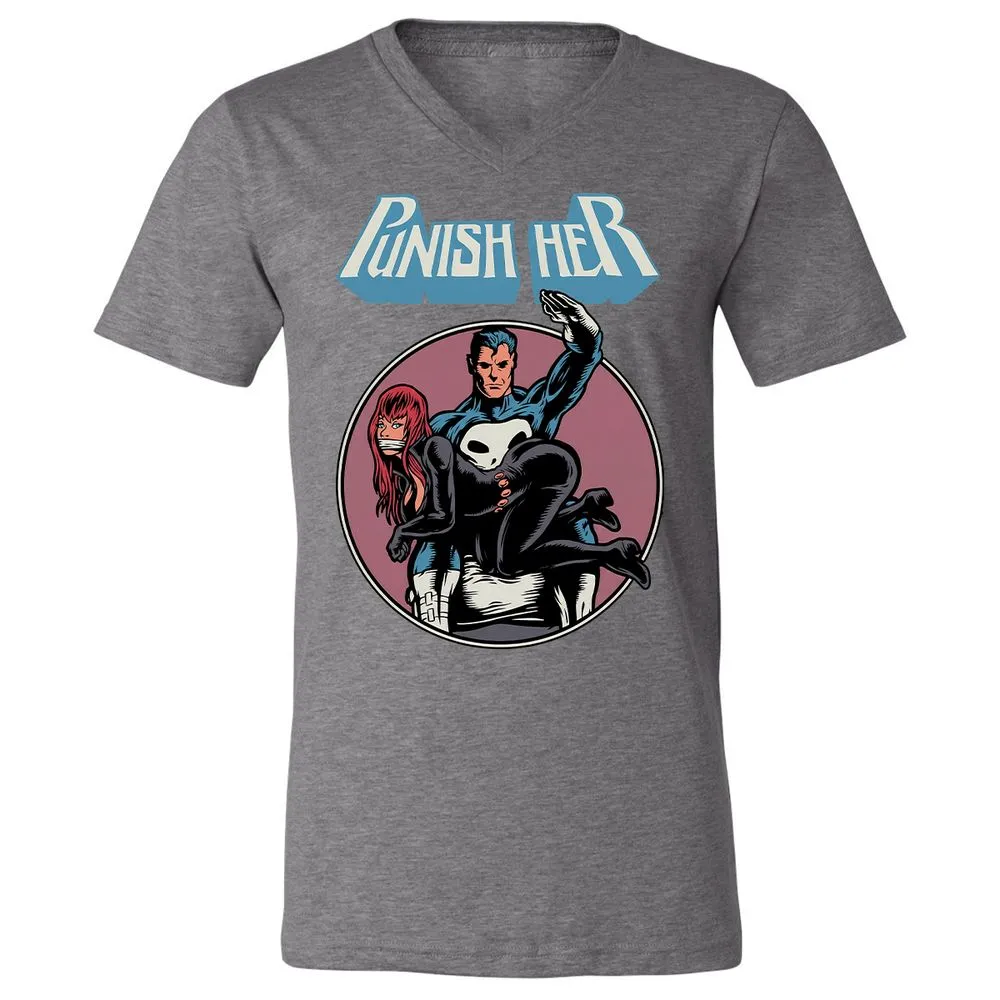 Unisex V-Neck T-Shirt - GLFDGG24 - Deep Heather - 13
