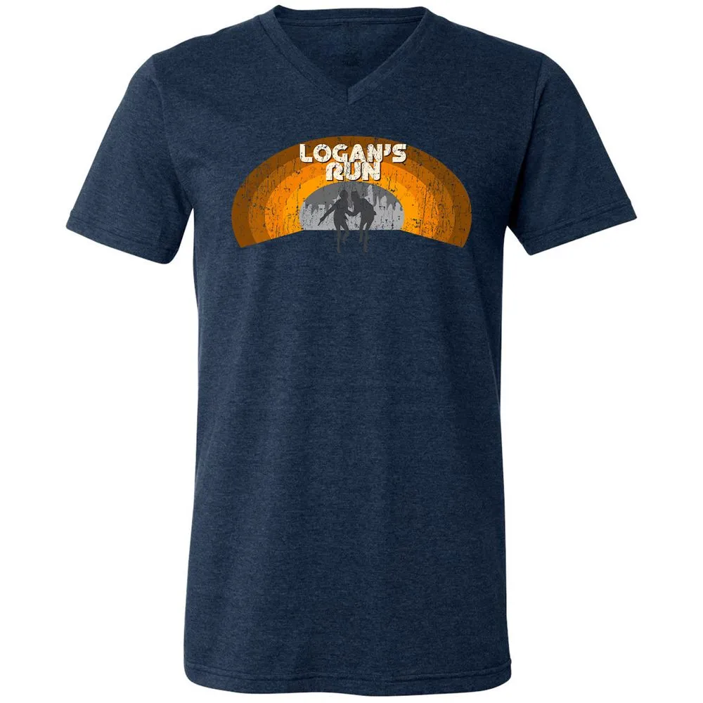 Unisex V-Neck T-Shirt - MQ82TNHB - Heather Navy - 15