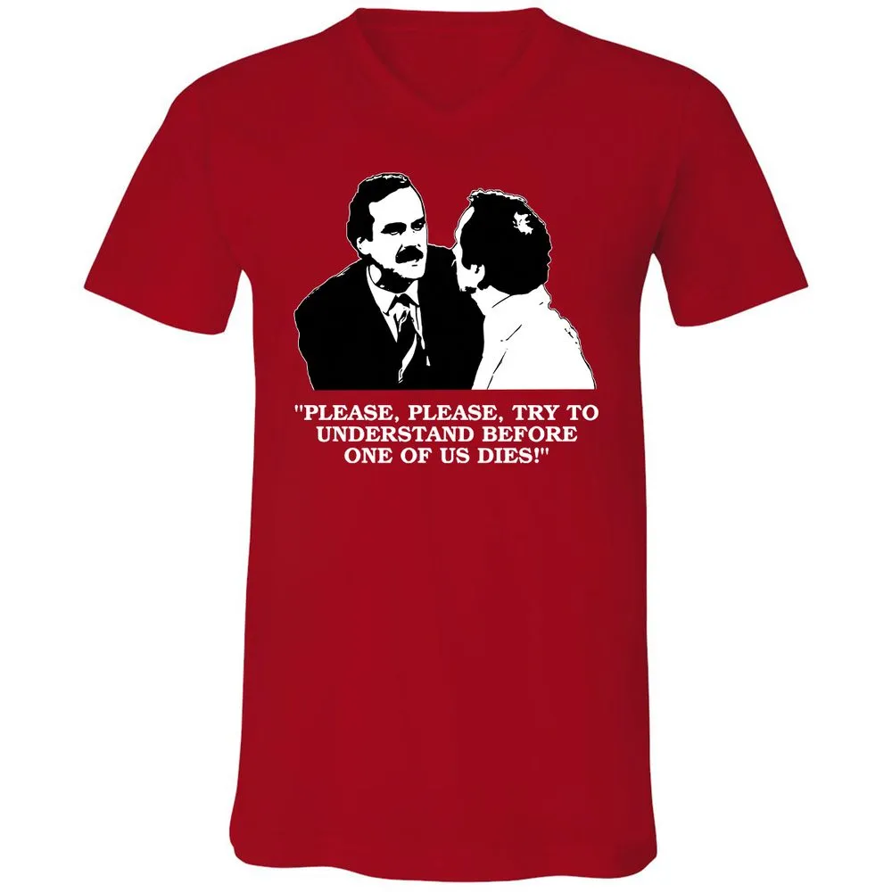 Unisex V-Neck T-Shirt - C82D5U26 - Red - 3