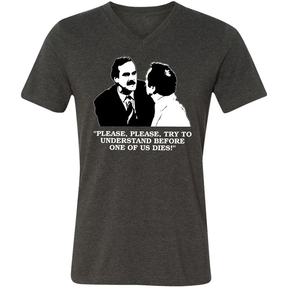 Unisex V-Neck T-Shirt - C82D5U26 - Dark Grey Heather - 8