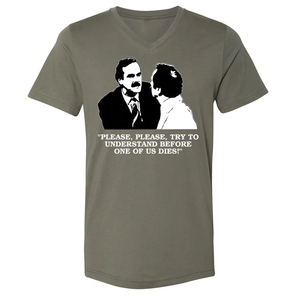 Unisex V-Neck T-Shirt - C82D5U26 - Military Green - 10