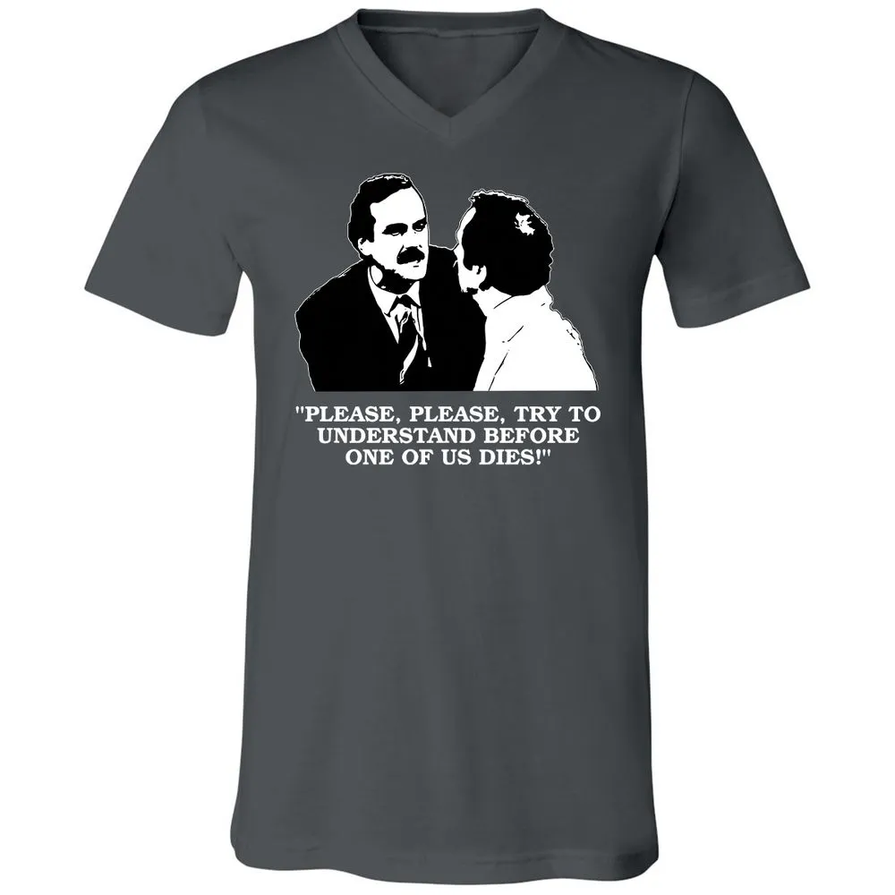 Unisex V-Neck T-Shirt - C82D5U26 - Asphalt - 12