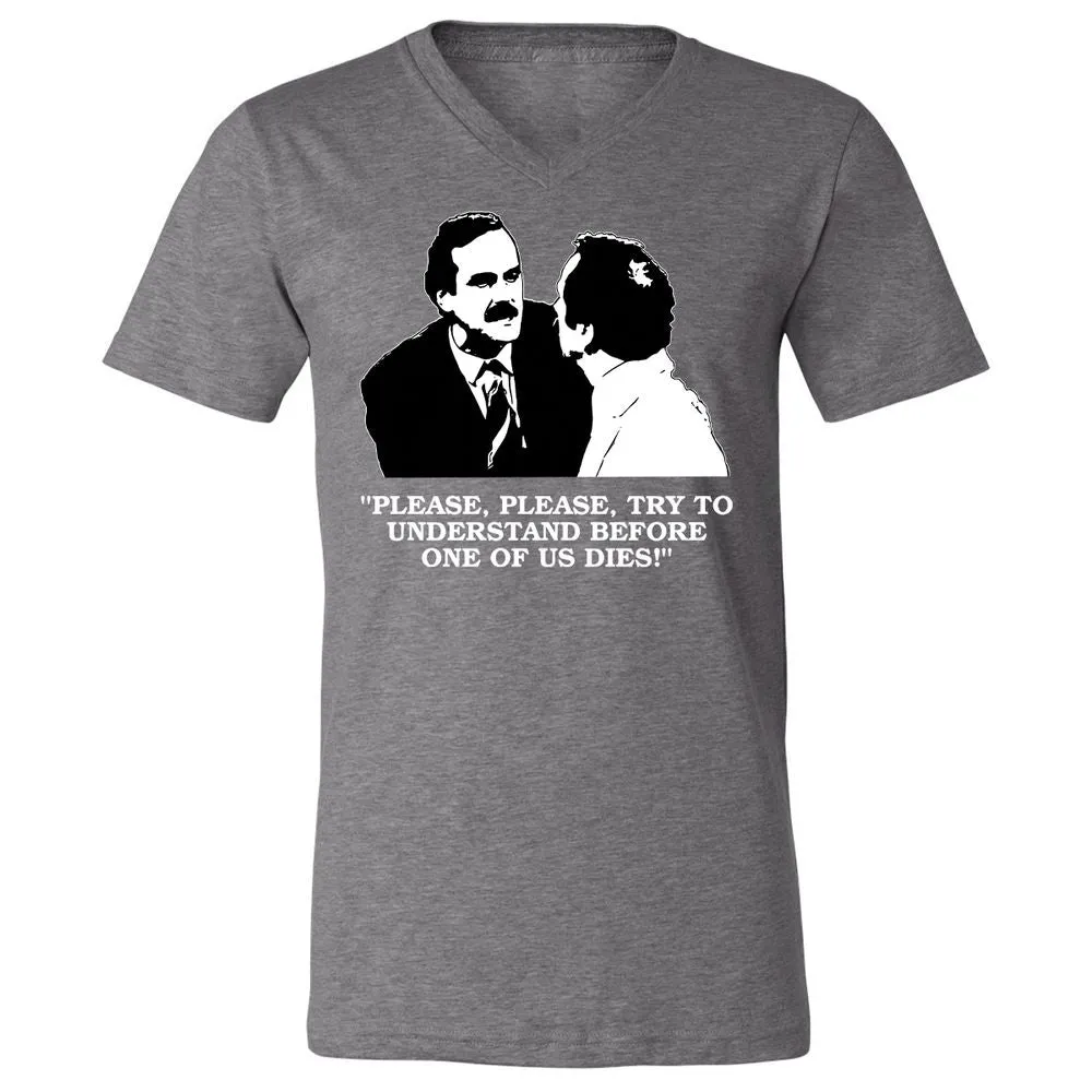 Unisex V-Neck T-Shirt - C82D5U26 - Deep Heather - 13