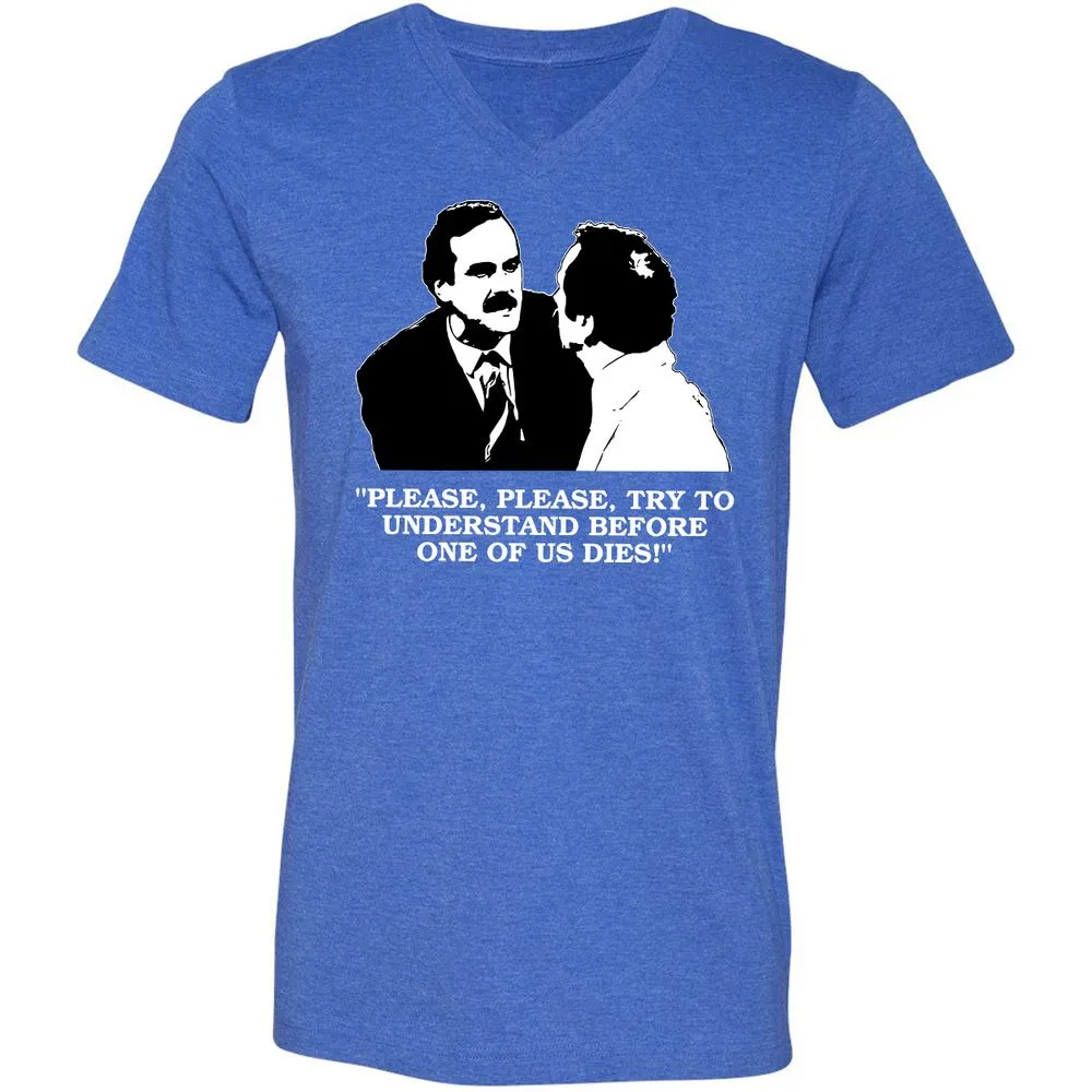Unisex V-Neck T-Shirt - C82D5U26 - Heather True Royal - 14