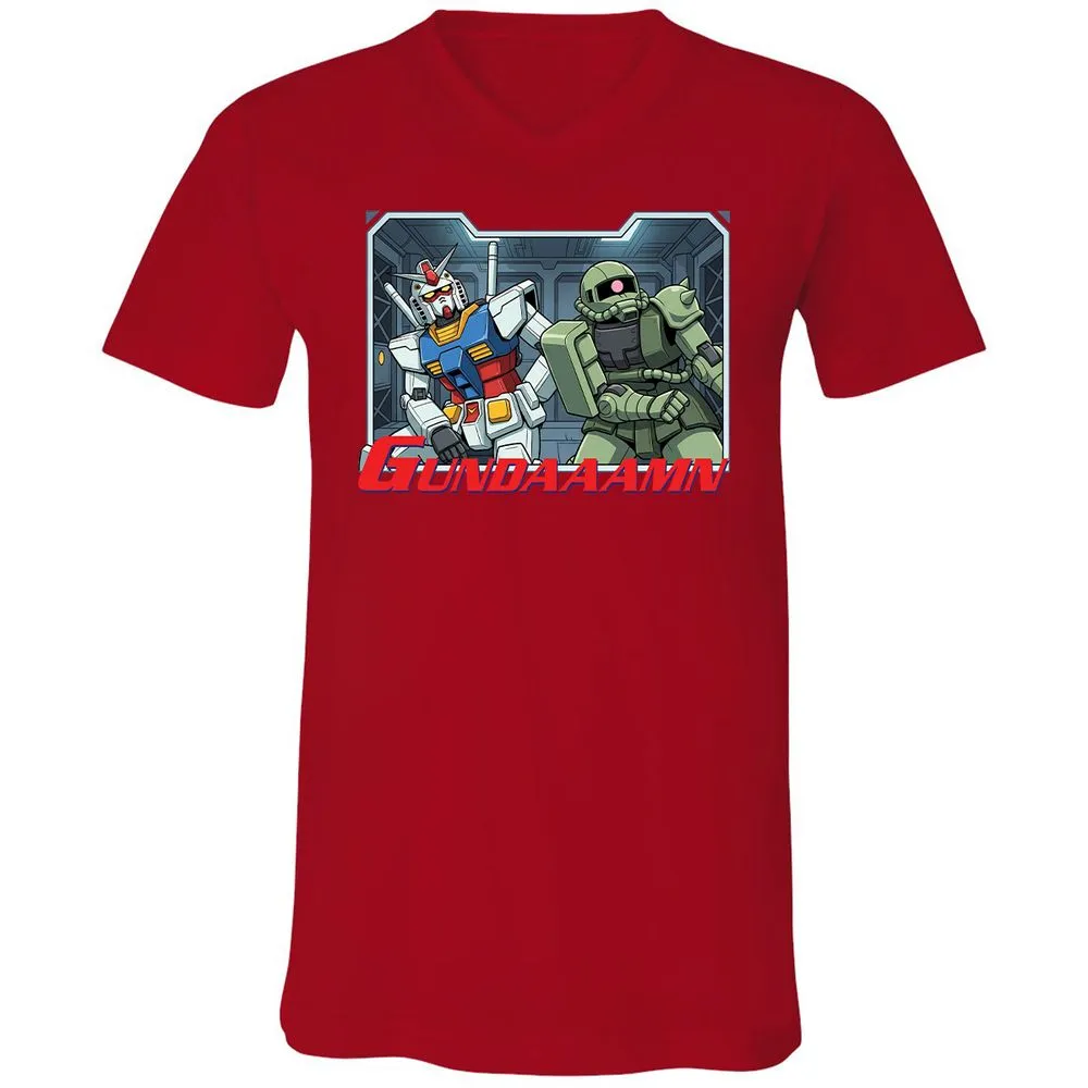 Unisex V-Neck T-Shirt - 5V8J5J1T - Red - 3