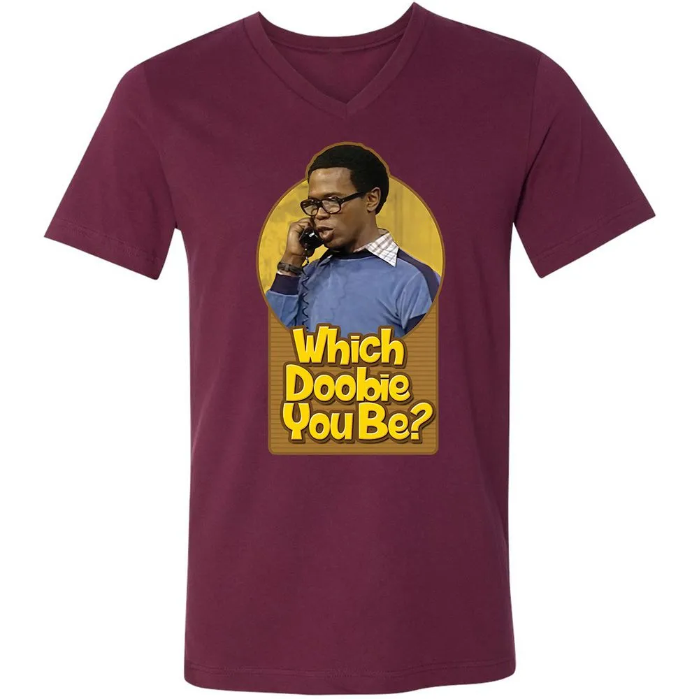 Unisex V-Neck T-Shirt - R1SPWKWQ - Maroon - 6