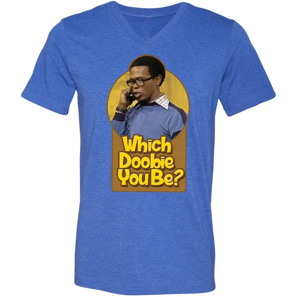 Unisex V-Neck T-Shirt - R1SPWKWQ - Heather True Royal - 14