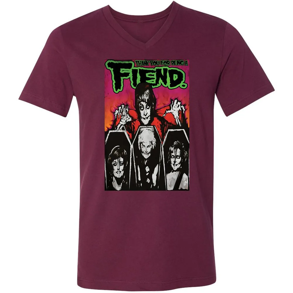 Unisex V-Neck T-Shirt - BTWZMR92 - Maroon - 6
