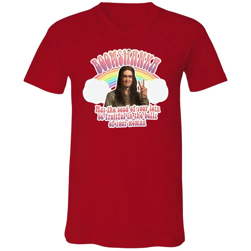 Unisex V-Neck T-Shirt - QANN7MK3 - Red - 3