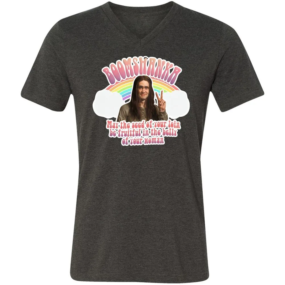 Unisex V-Neck T-Shirt - QANN7MK3 - Dark Grey Heather - 8