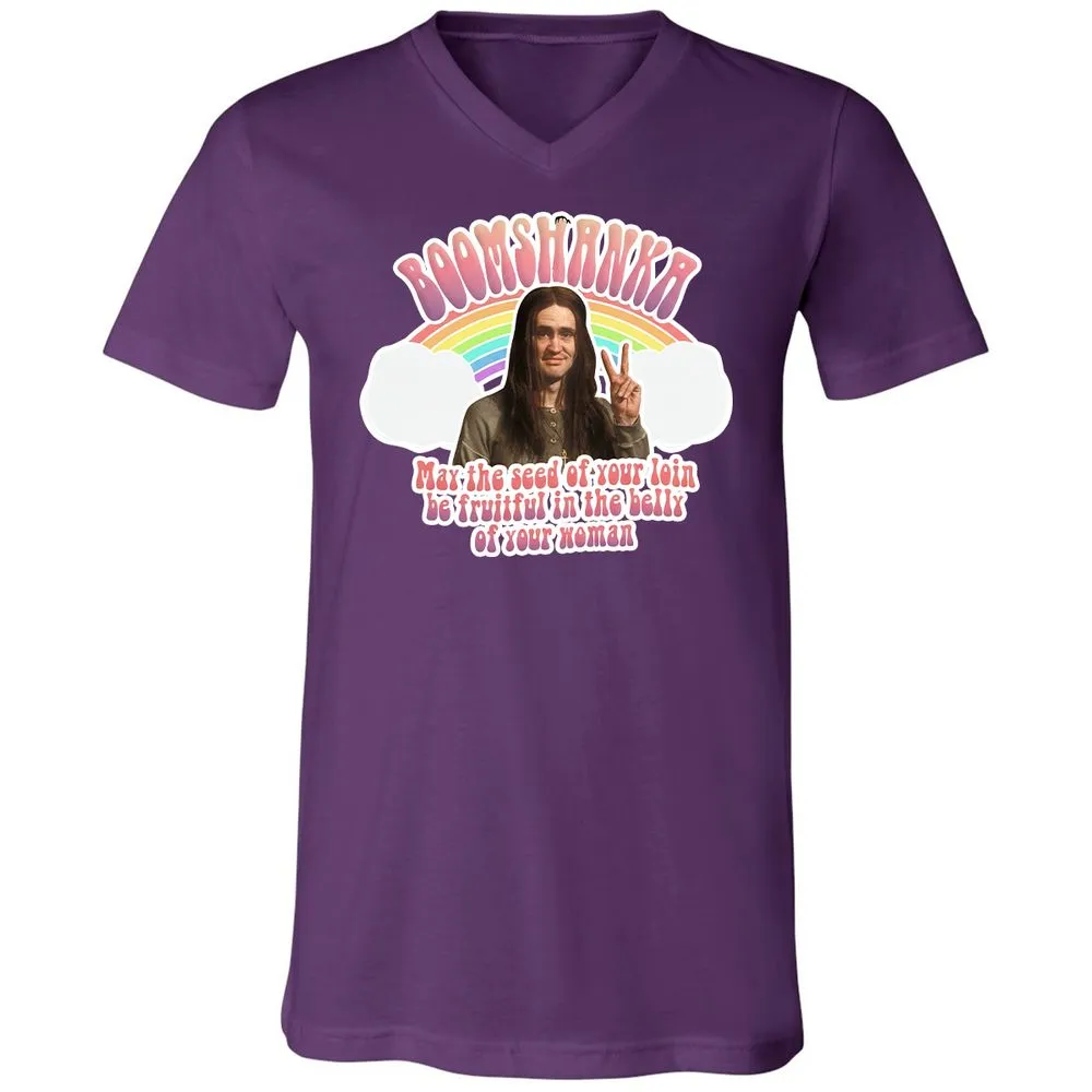 Unisex V-Neck T-Shirt - QANN7MK3 - Team Purple - 9