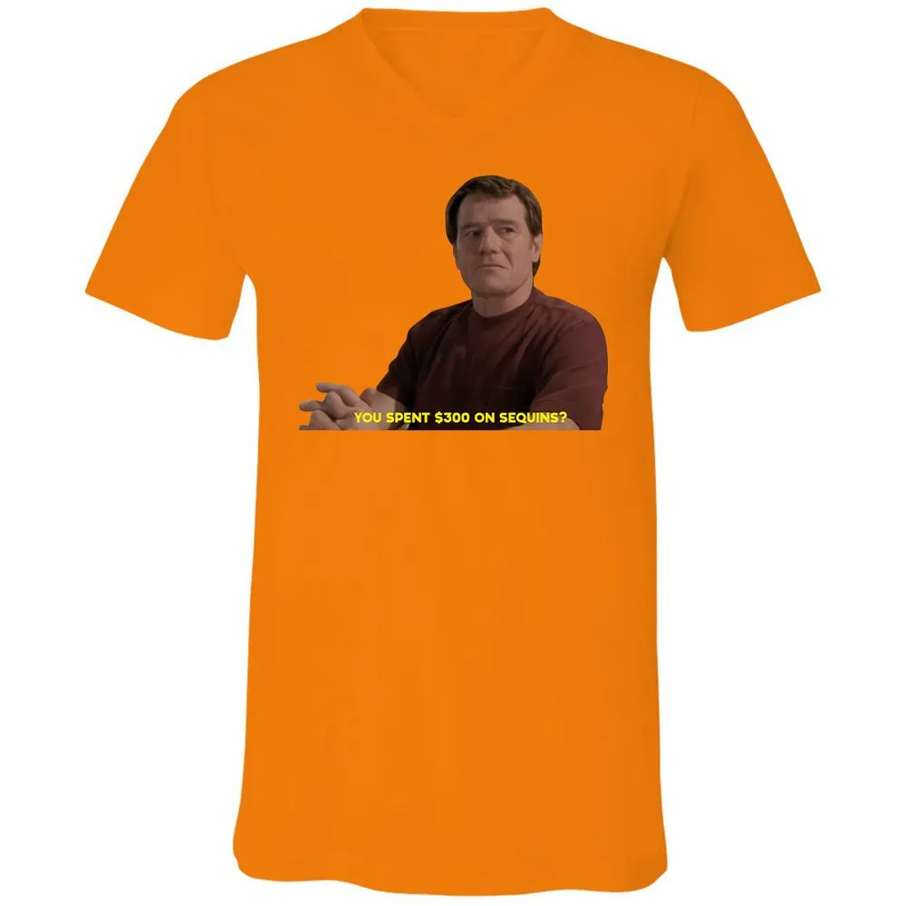 Unisex V-Neck T-Shirt - F7PXKVCJ - Orange - 11