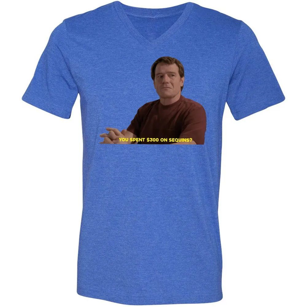 Unisex V-Neck T-Shirt - F7PXKVCJ - Heather True Royal - 14