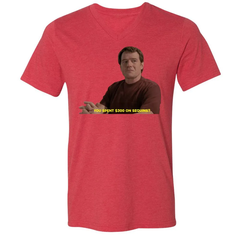Unisex V-Neck T-Shirt - F7PXKVCJ - Heather Red - 16