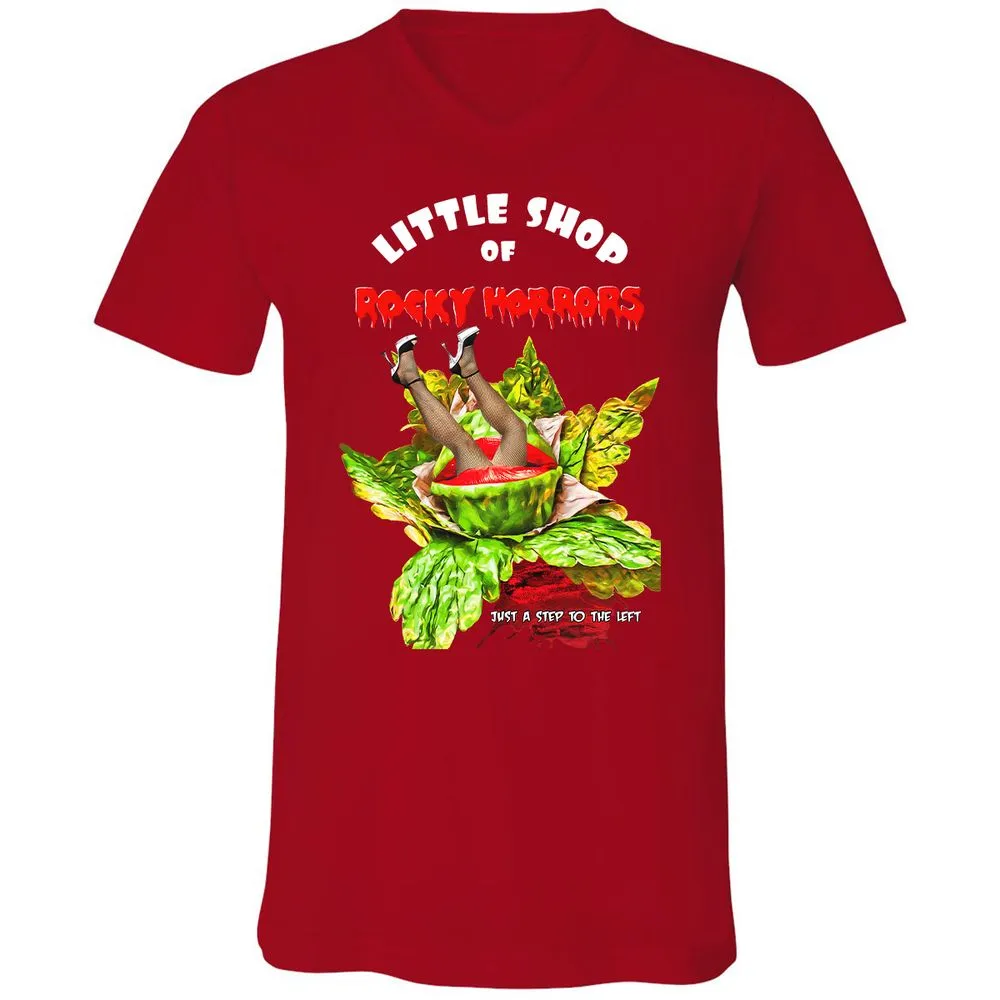 Unisex V-Neck T-Shirt - Black - Red - 3